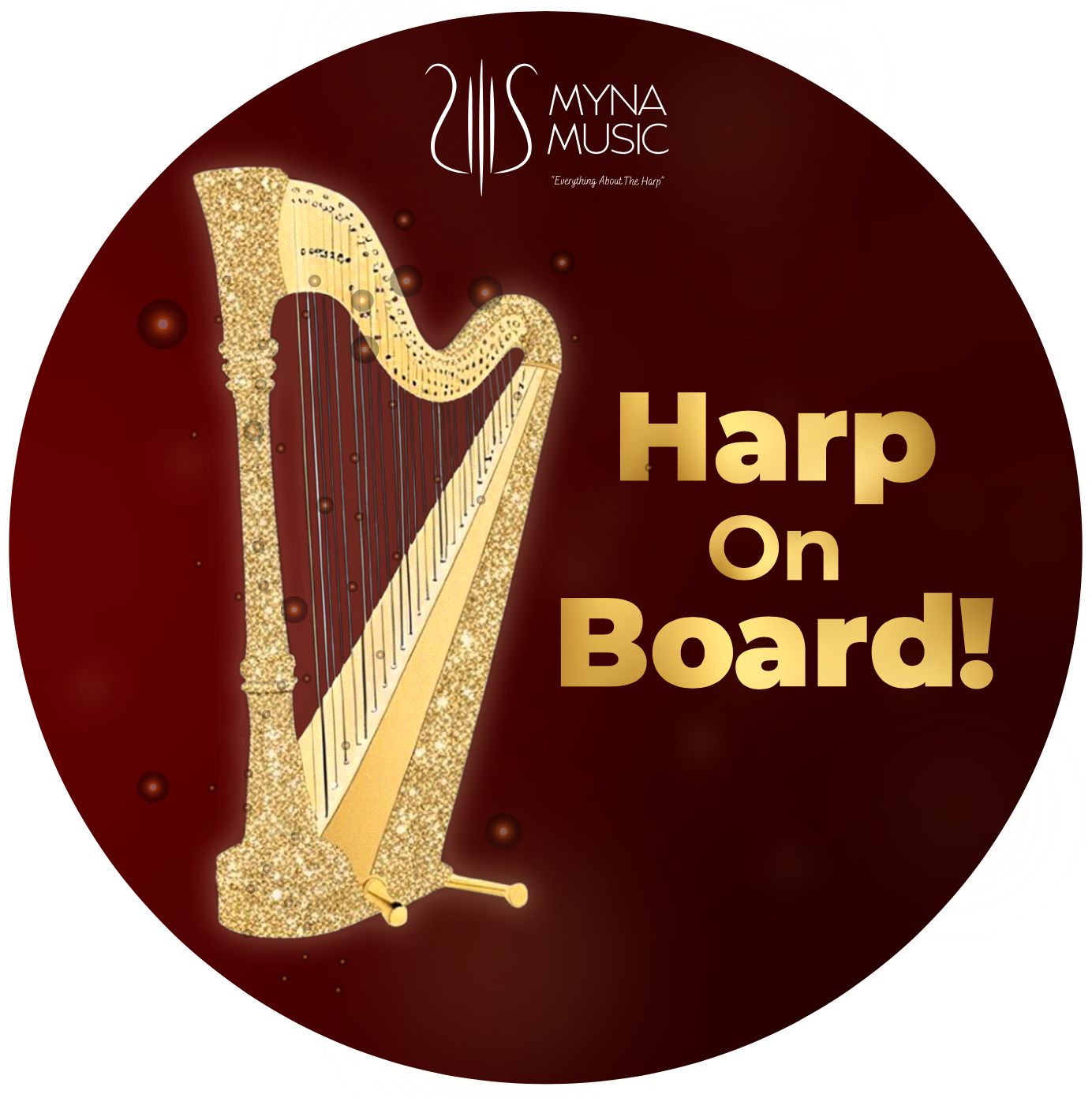 Harp On Board Sticker