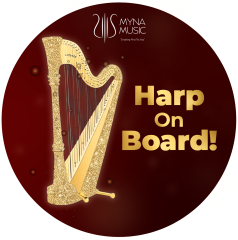 Harp On Board Sticker
